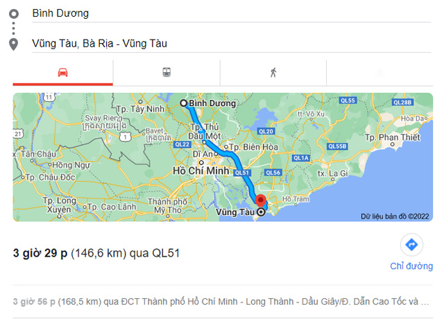 lộ trình xe Bình Dương đi Vũng Tàu